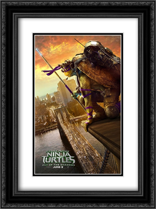 Teenage Mutant Ninja Turtles: Out of the Shadows 18x24 Black Ornate Wood Framed Movie Poster with Double Matting