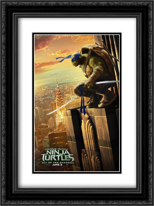 Teenage Mutant Ninja Turtles: Out of the Shadows 18x24 Black Ornate Wood Framed Movie Poster with Double Matting