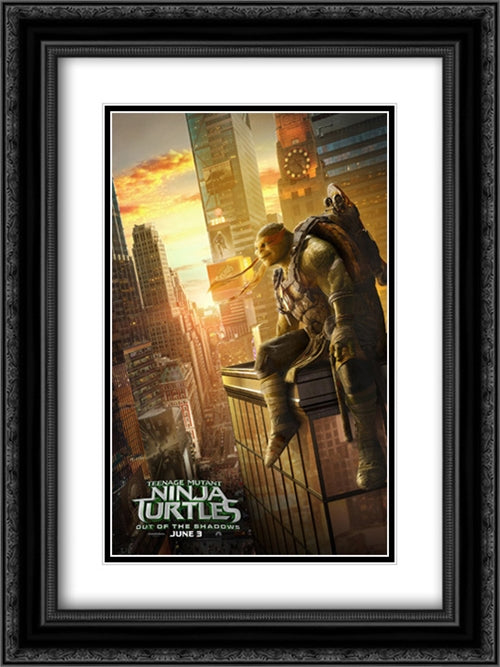 Teenage Mutant Ninja Turtles: Out of the Shadows 18x24 Black Ornate Wood Framed Movie Poster with Double Matting