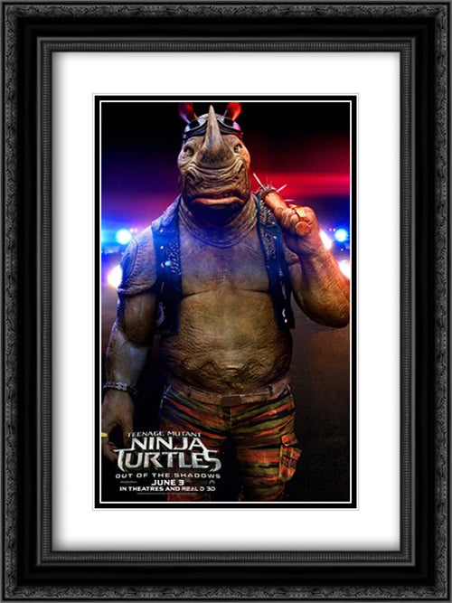Teenage Mutant Ninja Turtles: Out of the Shadows 18x24 Black Ornate Wood Framed Movie Poster with Double Matting