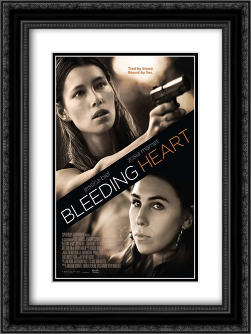 Bleeding Heart 18x24 Black Ornate Wood Framed Movie Poster with Double Matting