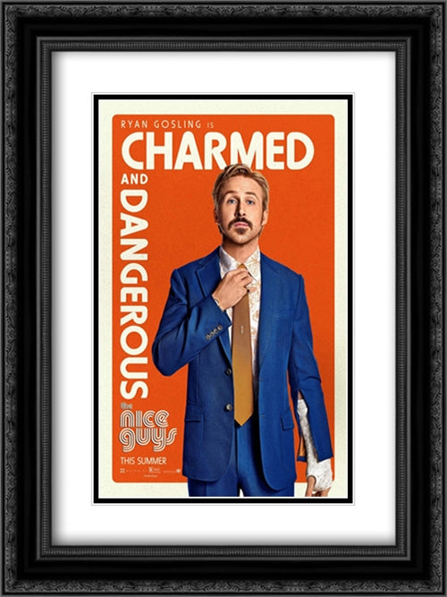 The Nice Guys 18x24 Black Ornate Wood Framed Movie Poster with Double Matting