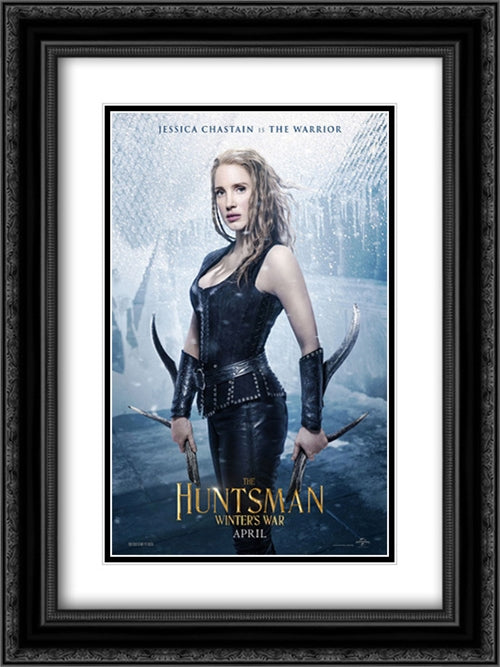 The Huntsman: Winter's War 18x24 Black Ornate Wood Framed Movie Poster with Double Matting