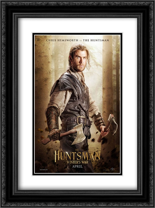 The Huntsman: Winter's War 18x24 Black Ornate Wood Framed Movie Poster with Double Matting