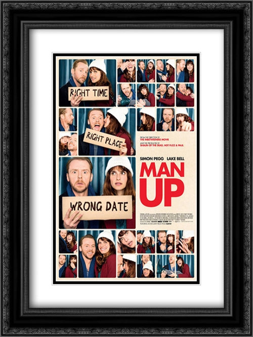 Man Up 18x24 Black Ornate Wood Framed Movie Poster with Double Matting