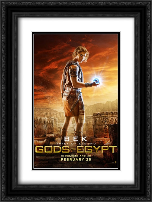 Gods of Egypt 18x24 Black Ornate Wood Framed Movie Poster with Double Matting
