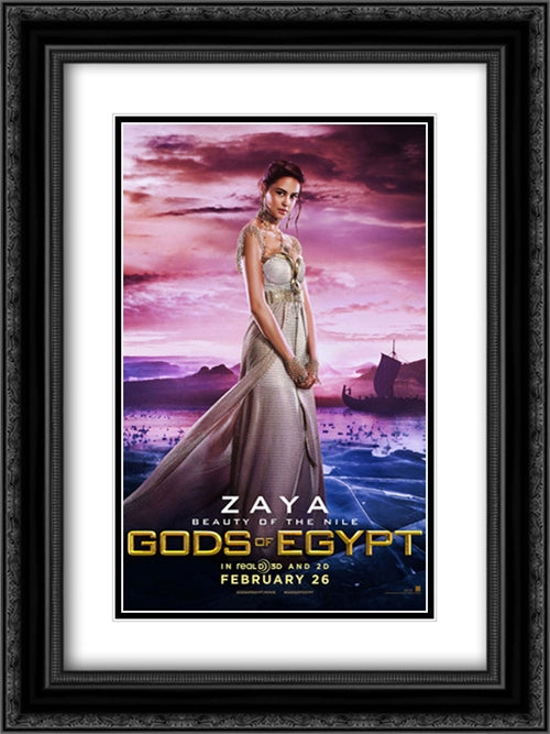 Gods of Egypt 18x24 Black Ornate Wood Framed Movie Poster with Double Matting