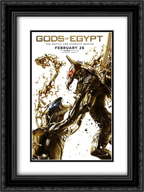Gods of Egypt 18x24 Black Ornate Wood Framed Movie Poster with Double Matting