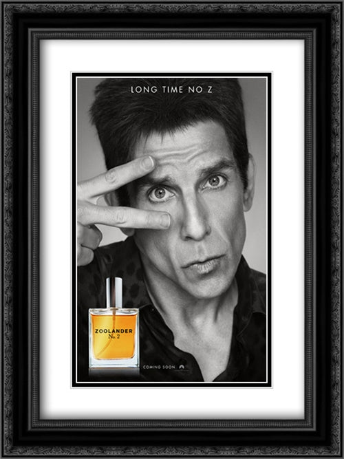 Zoolander 2 18x24 Black Ornate Wood Framed Movie Poster with Double Matting