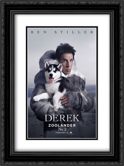 Zoolander 2 18x24 Black Ornate Wood Framed Movie Poster with Double Matting