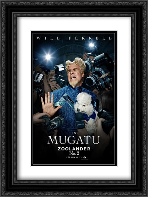 Zoolander 2 18x24 Black Ornate Wood Framed Movie Poster with Double Matting