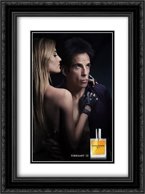 Zoolander 2 18x24 Black Ornate Wood Framed Movie Poster with Double Matting