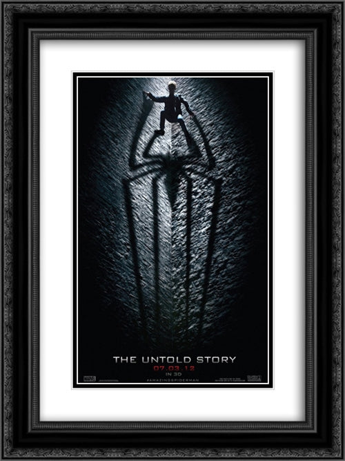 The Amazing Spider-Man 18x24 Black Ornate Wood Framed Movie Poster with Double Matting