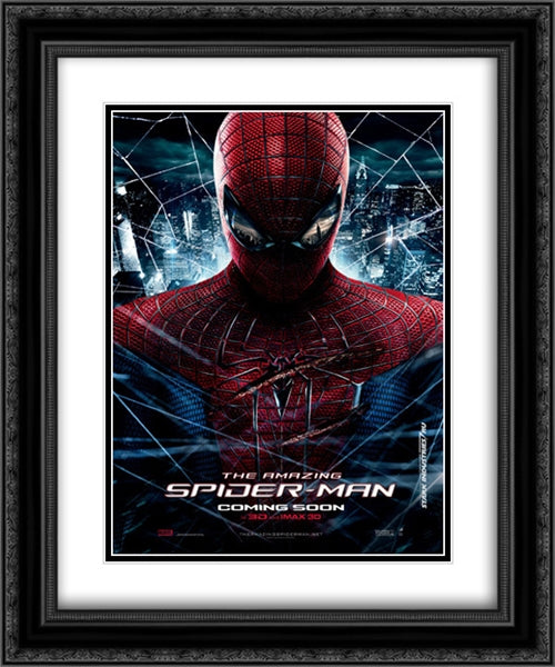 The Amazing Spider-Man 20x24 Black Ornate Wood Framed Movie Poster with Double Matting