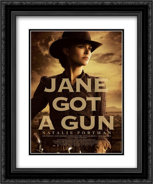 Jane Got A Gun 20x24 Black Ornate Wood Framed Movie Poster with Double Matting