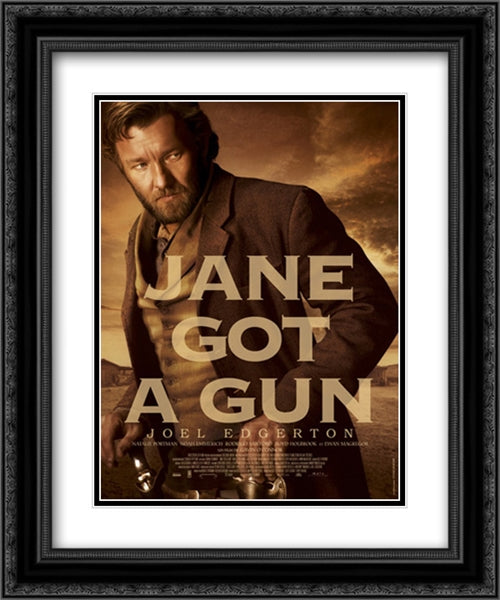 Jane Got A Gun 20x24 Black Ornate Wood Framed Movie Poster with Double Matting