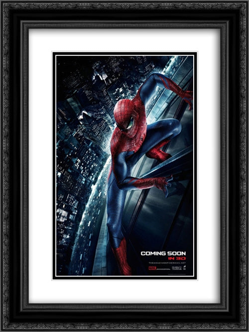 The Amazing Spider-Man 18x24 Black Ornate Wood Framed Movie Poster with Double Matting