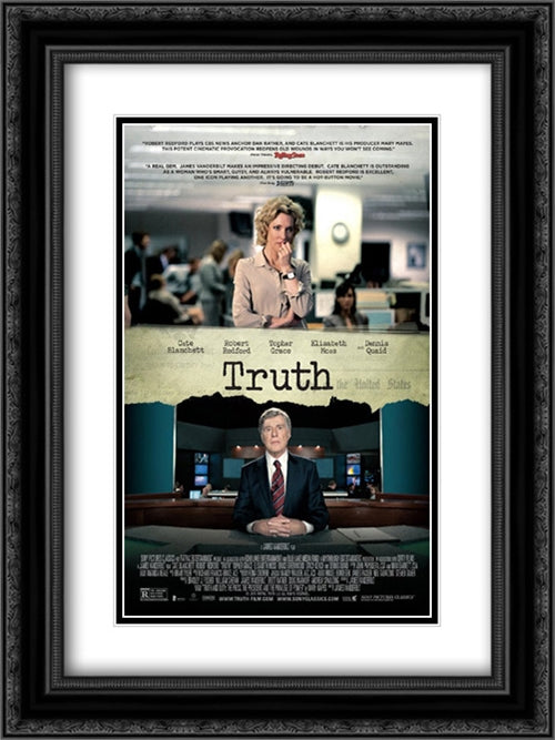 Truth 18x24 Black Ornate Wood Framed Movie Poster with Double Matting