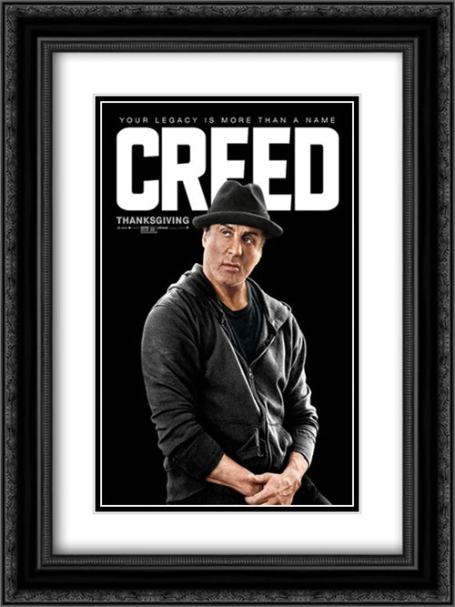 Creed 18x24 Black Ornate Wood Framed Movie Poster with Double Matting
