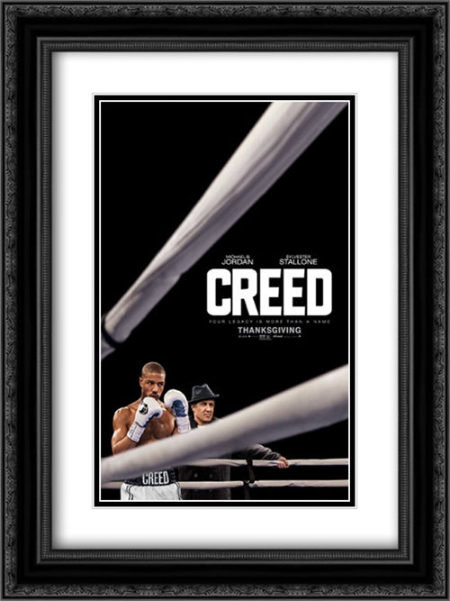 Creed 18x24 Black Ornate Wood Framed Movie Poster with Double Matting