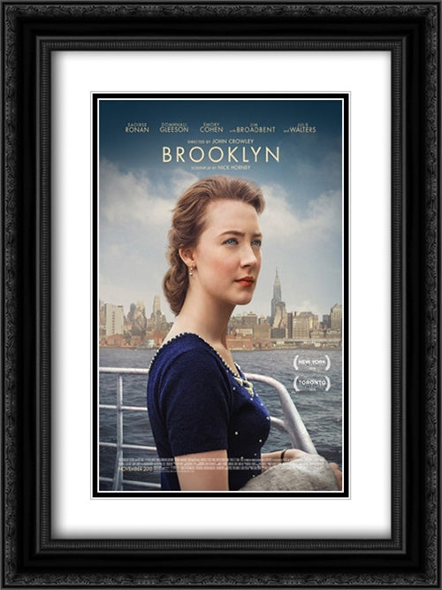Brooklyn 18x24 Black Ornate Wood Framed Movie Poster with Double Matting