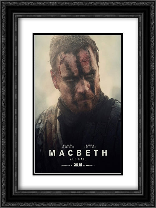 Macbeth 18x24 Black Ornate Wood Framed Movie Poster with Double Matting