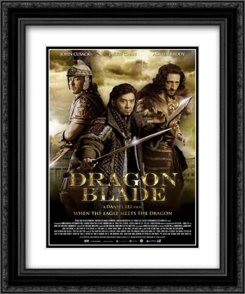 Dragon Blade 20x24 Black Ornate Wood Framed Movie Poster with Double Matting
