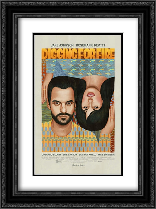 Digging For Fire 18x24 Black Ornate Wood Framed Movie Poster with Double Matting