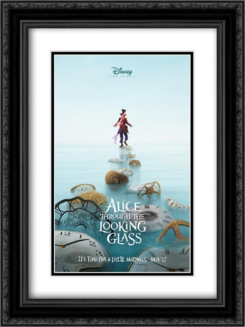 Alice Through the Looking Glass 18x24 Black Ornate Wood Framed Movie Poster with Double Matting