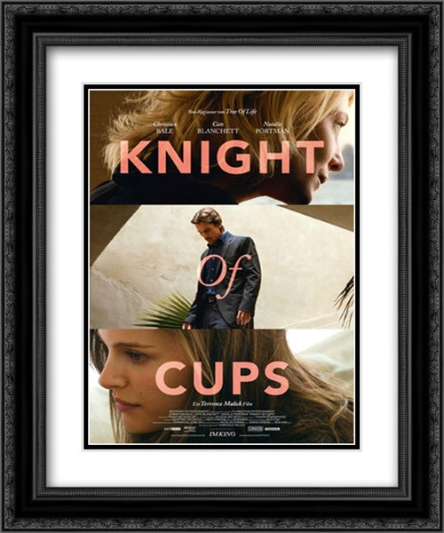 Knight of Cups 20x24 Black Ornate Wood Framed Movie Poster with Double Matting