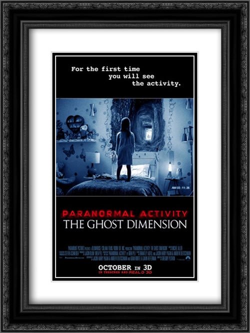 Paranormal Activity: The Ghost Dimension 18x24 Black Ornate Wood Framed Movie Poster with Double Matting