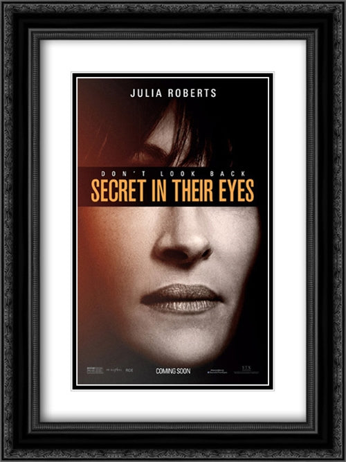 Secret in Their Eyes 18x24 Black Ornate Wood Framed Movie Poster with Double Matting
