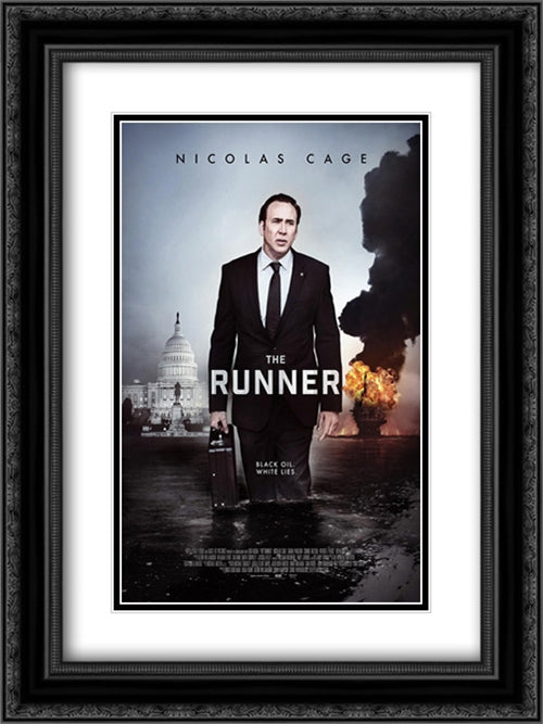 The Runner 18x24 Black Ornate Wood Framed Movie Poster with Double Matting
