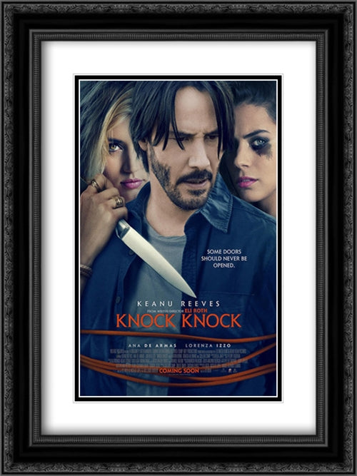 Knock Knock 18x24 Black Ornate Wood Framed Movie Poster with Double Matting