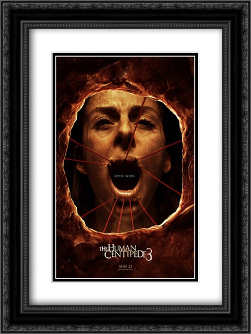 The Human Centipede 3 18x24 Black Ornate Wood Framed Movie Poster with Double Matting