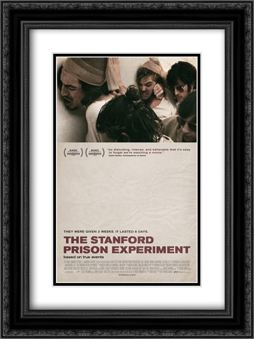 The Stanford Prison Experiment 18x24 Black Ornate Wood Framed Movie Poster with Double Matting