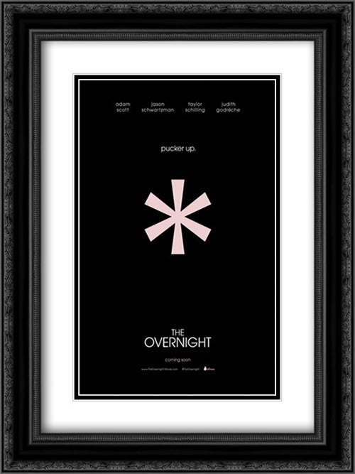The Overnight 18x24 Black Ornate Wood Framed Movie Poster with Double Matting