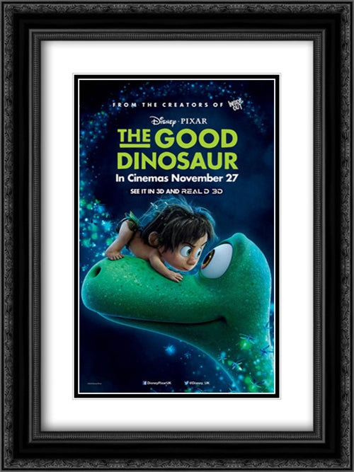 The Good Dinosaur 18x24 Black Ornate Wood Framed Movie Poster with Double Matting