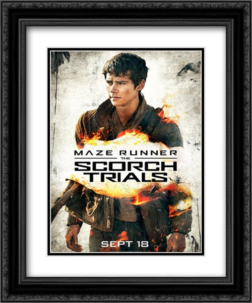 Maze Runner: The Scorch Trials 20x24 Black Ornate Wood Framed Movie Poster with Double Matting
