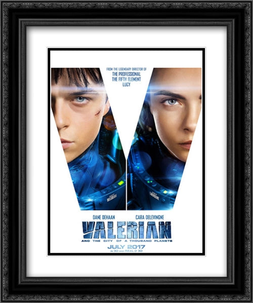 Valerian and the City of a Thousand Planets 20x24 Black Ornate Wood Framed Movie Poster with Double Matting