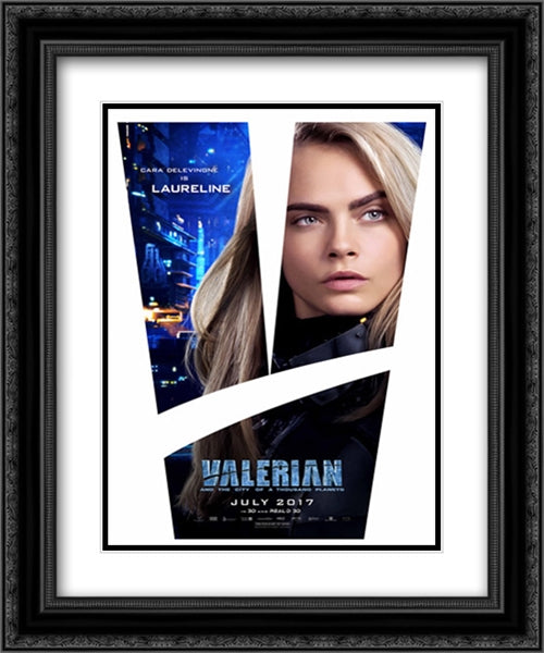 Valerian and the City of a Thousand Planets 20x24 Black Ornate Wood Framed Movie Poster with Double Matting
