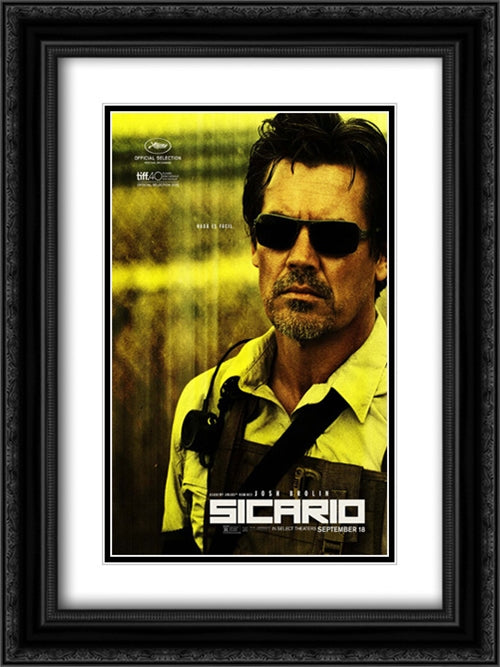 Sicario 18x24 Black Ornate Wood Framed Movie Poster with Double Matting