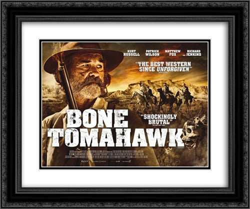 Bone Tomahawk 24x20 Black Ornate Wood Framed Movie Poster with Double Matting