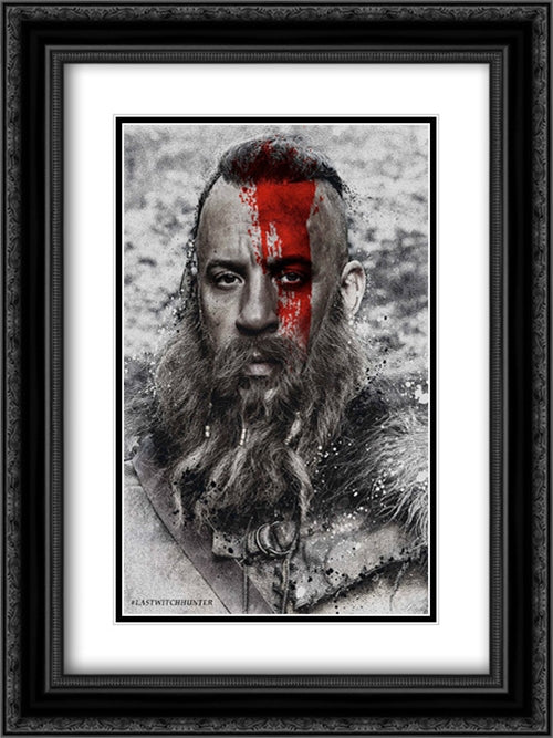 The Last Witch Hunter 18x24 Black Ornate Wood Framed Movie Poster with Double Matting