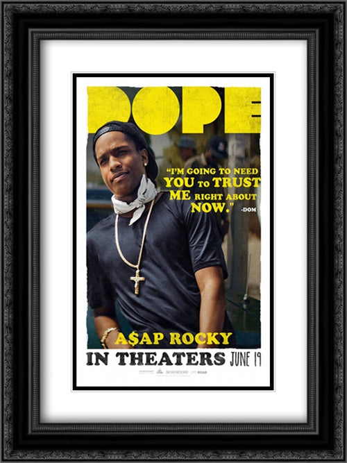 Dope 18x24 Black Ornate Wood Framed Movie Poster with Double Matting