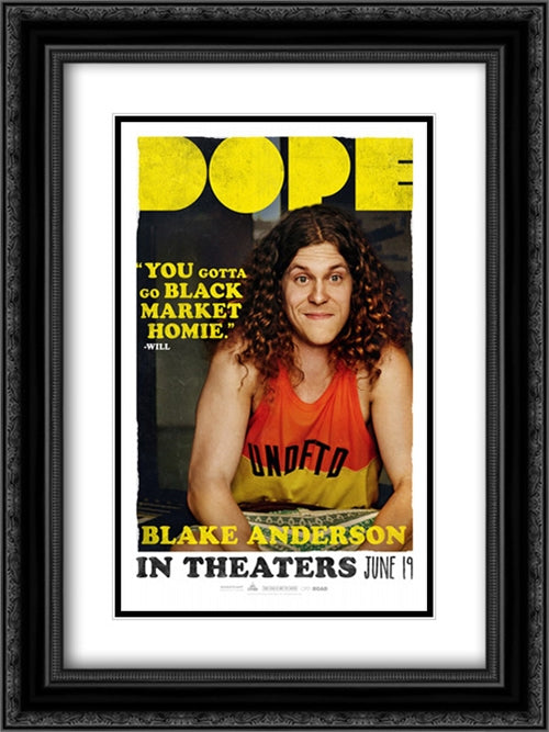 Dope 18x24 Black Ornate Wood Framed Movie Poster with Double Matting