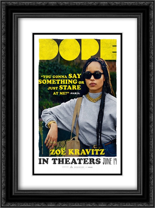 Dope 18x24 Black Ornate Wood Framed Movie Poster with Double Matting