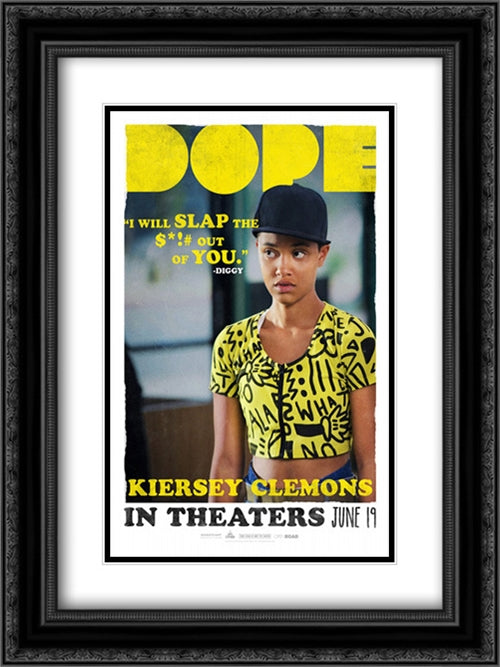 Dope 18x24 Black Ornate Wood Framed Movie Poster with Double Matting