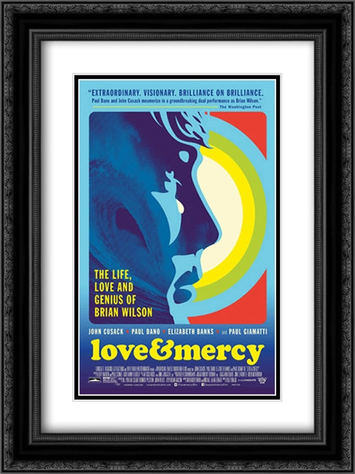 Love & Mercy 18x24 Black Ornate Wood Framed Movie Poster with Double Matting
