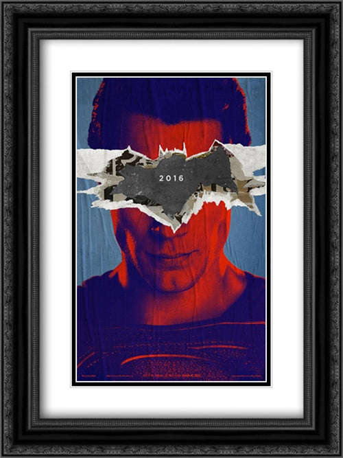 Batman V Superman: Dawn of Justice 18x24 Black Ornate Wood Framed Movie Poster with Double Matting